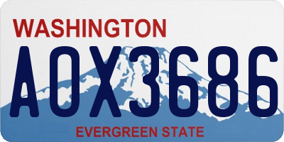 WA license plate AOX3686