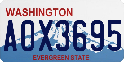 WA license plate AOX3695