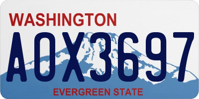 WA license plate AOX3697