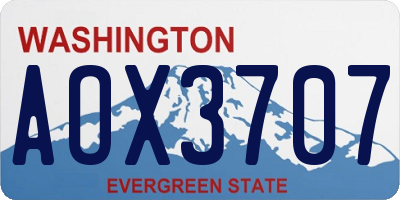 WA license plate AOX3707
