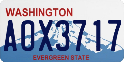 WA license plate AOX3717