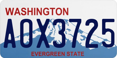 WA license plate AOX3725