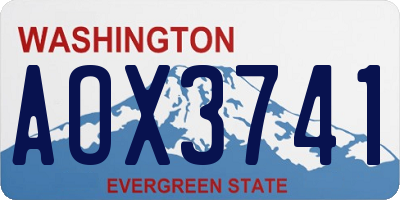 WA license plate AOX3741