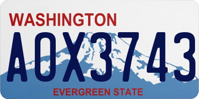 WA license plate AOX3743
