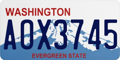 WA license plate AOX3745