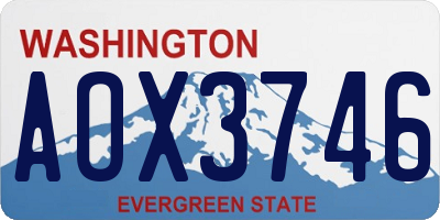 WA license plate AOX3746