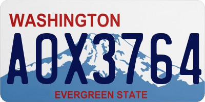 WA license plate AOX3764