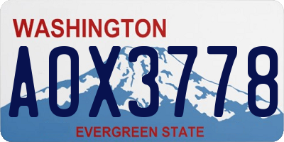 WA license plate AOX3778