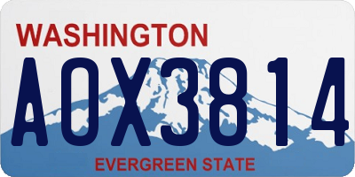 WA license plate AOX3814