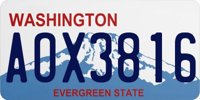 WA license plate AOX3816