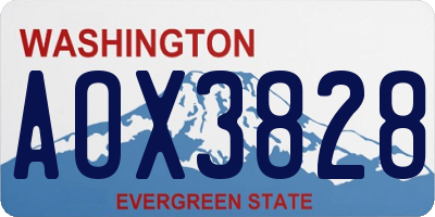 WA license plate AOX3828