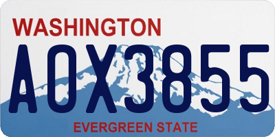 WA license plate AOX3855
