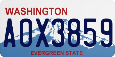 WA license plate AOX3859