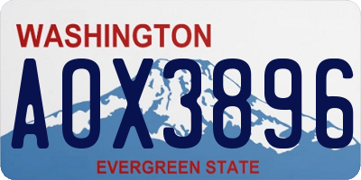 WA license plate AOX3896