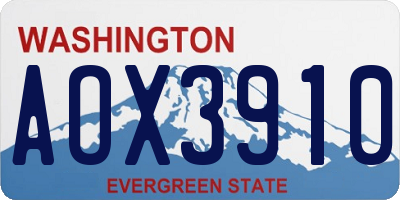WA license plate AOX3910