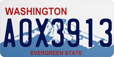 WA license plate AOX3913