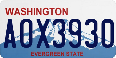 WA license plate AOX3930