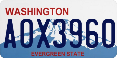 WA license plate AOX3960