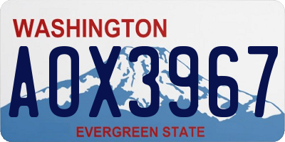 WA license plate AOX3967