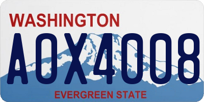 WA license plate AOX4008