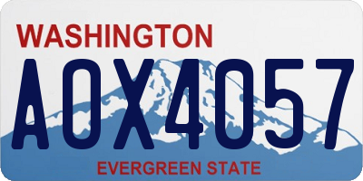 WA license plate AOX4057