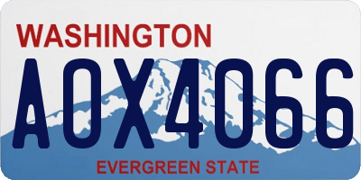 WA license plate AOX4066