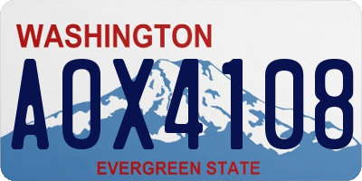 WA license plate AOX4108