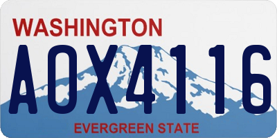 WA license plate AOX4116