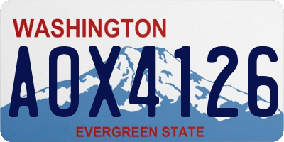 WA license plate AOX4126