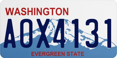 WA license plate AOX4131