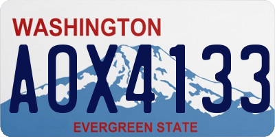 WA license plate AOX4133