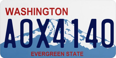 WA license plate AOX4140