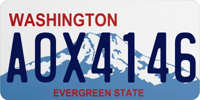 WA license plate AOX4146
