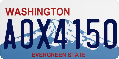 WA license plate AOX4150