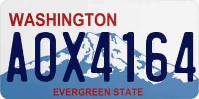 WA license plate AOX4164