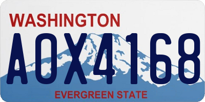 WA license plate AOX4168