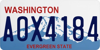WA license plate AOX4184