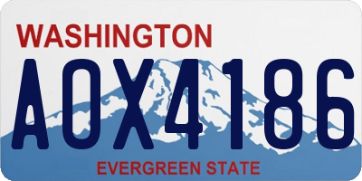 WA license plate AOX4186