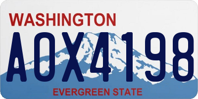 WA license plate AOX4198