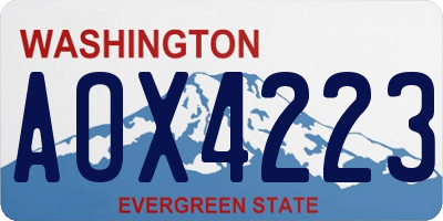 WA license plate AOX4223