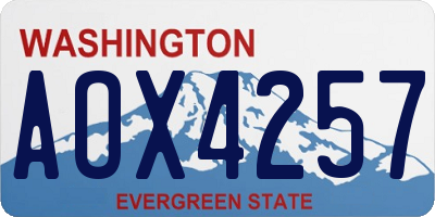 WA license plate AOX4257
