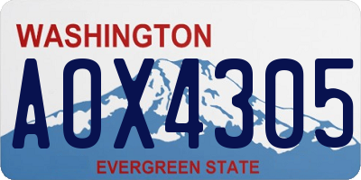 WA license plate AOX4305