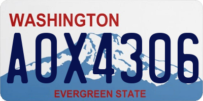WA license plate AOX4306