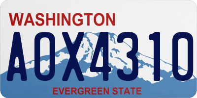 WA license plate AOX4310