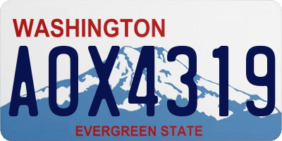 WA license plate AOX4319