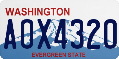 WA license plate AOX4320