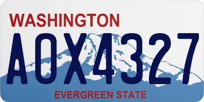 WA license plate AOX4327