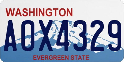WA license plate AOX4329