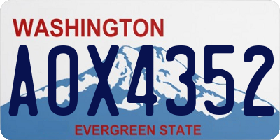 WA license plate AOX4352