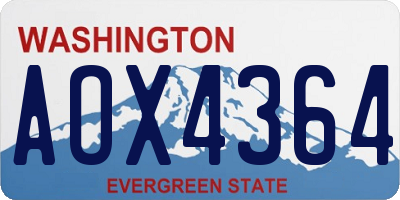 WA license plate AOX4364